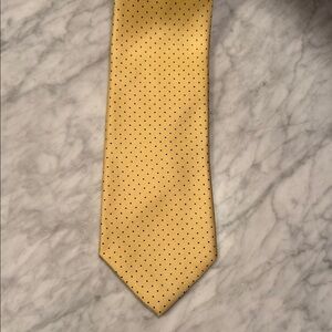 Paul Stuart Yellow and Black Dotted Tie
